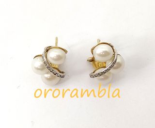 Pendientes oro 18k y perlas