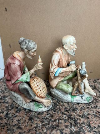 Figuras abuelos de cerámica