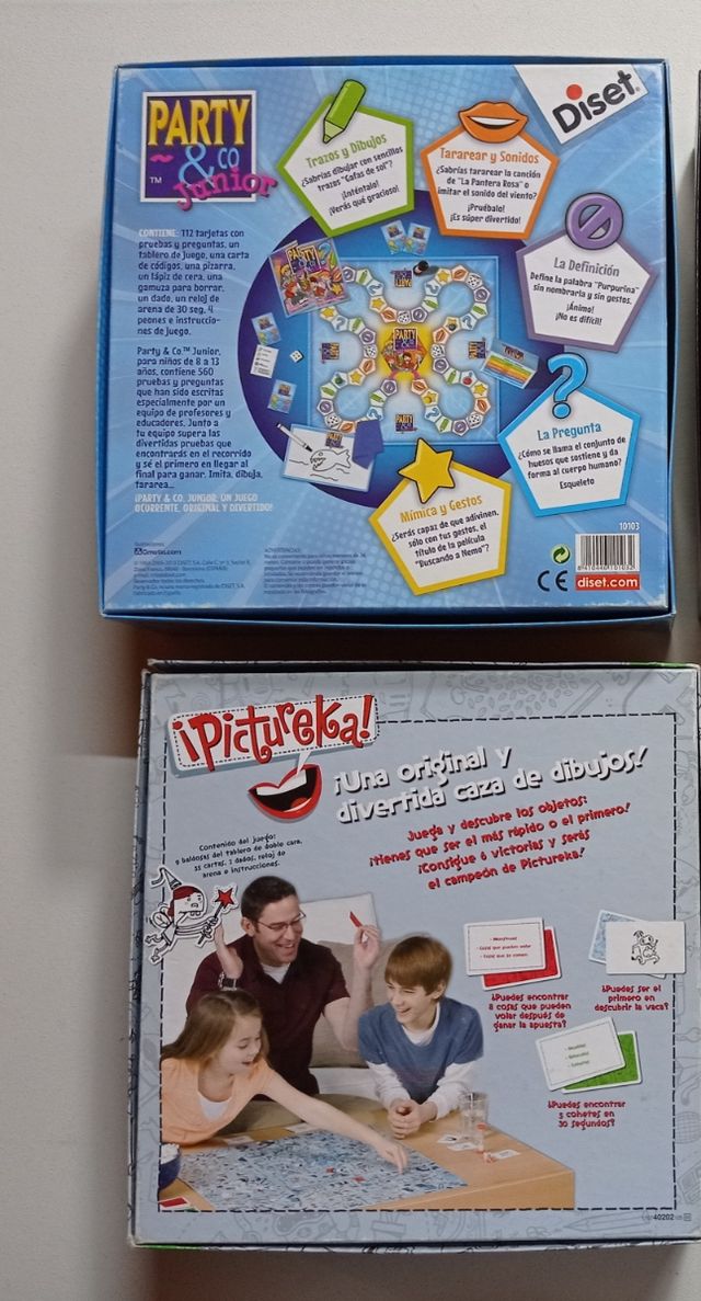 Lote juegos de mesa Pictureka y Party junior
