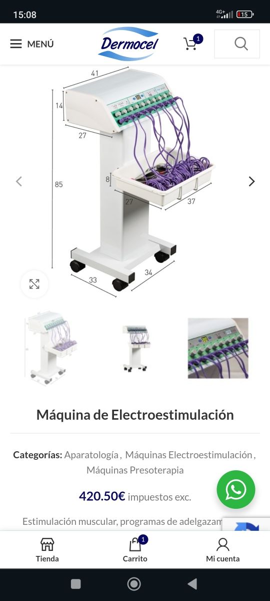 Maquina electro estimulación con carrito