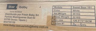 CUNA BEBE STAR IBABY MADERA BLANCA + MANTA DE ALGO