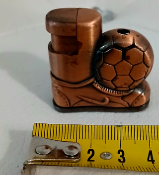 Antico Accendino Rame Ottone Scarpa Calcio Nike