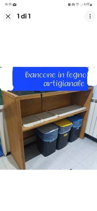 Bancone legno reception bar ufficio 