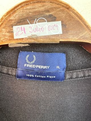 FRED PERRY polo negro manga corta talla XL