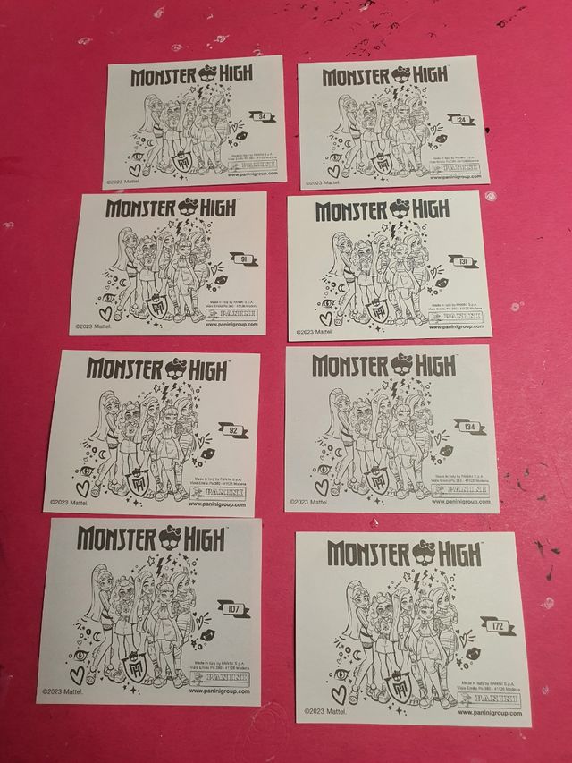 8 Cromos Panini de Monster High G3