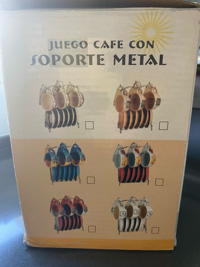 Juego de café con soporte