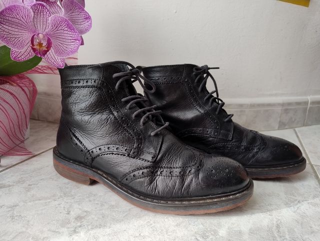 Scarponcini Oxford in pelle nera num. 40