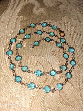 Collana  con pietre celeste 