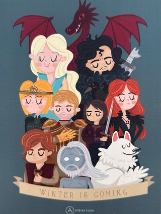 Ilustración Juego de tronos de Andrea Tobar