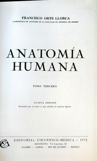 ANATOMÍA HUMANA. 4ª EDICIÓN. TOMO III.