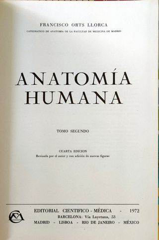 ANATOMÍA HUMANA. 4ª EDICIÓN. TOMO II