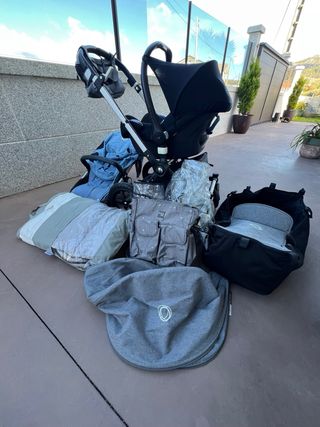 Carrito bebé Bugaboo Camaleon3 gris con accesorios