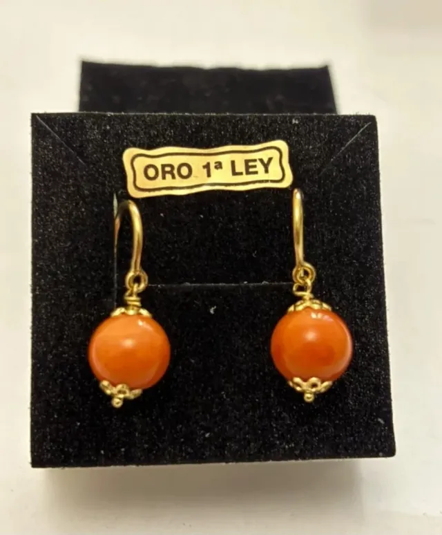 Pendientes de oro 18kt i coral