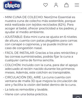 Mini cuna de colecho Chicco Next 2 me