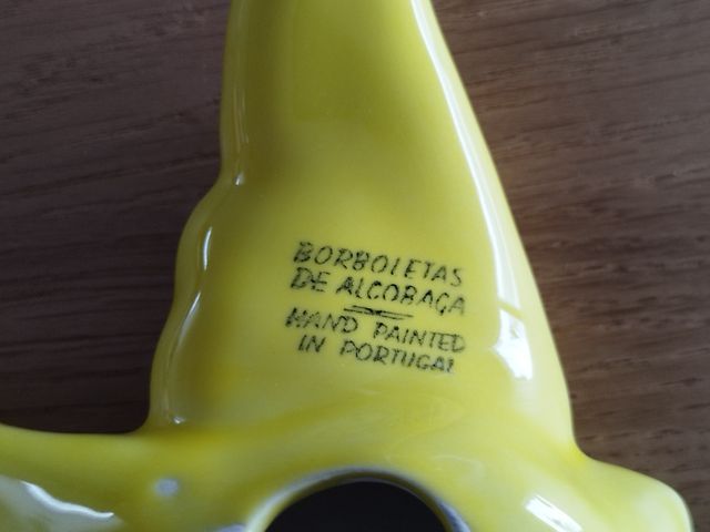 Conjunto de 2 andorinhas de cerâmica amarelas