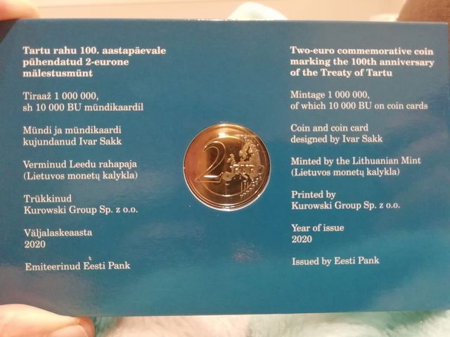 Estonia 2 euros 2020 BU