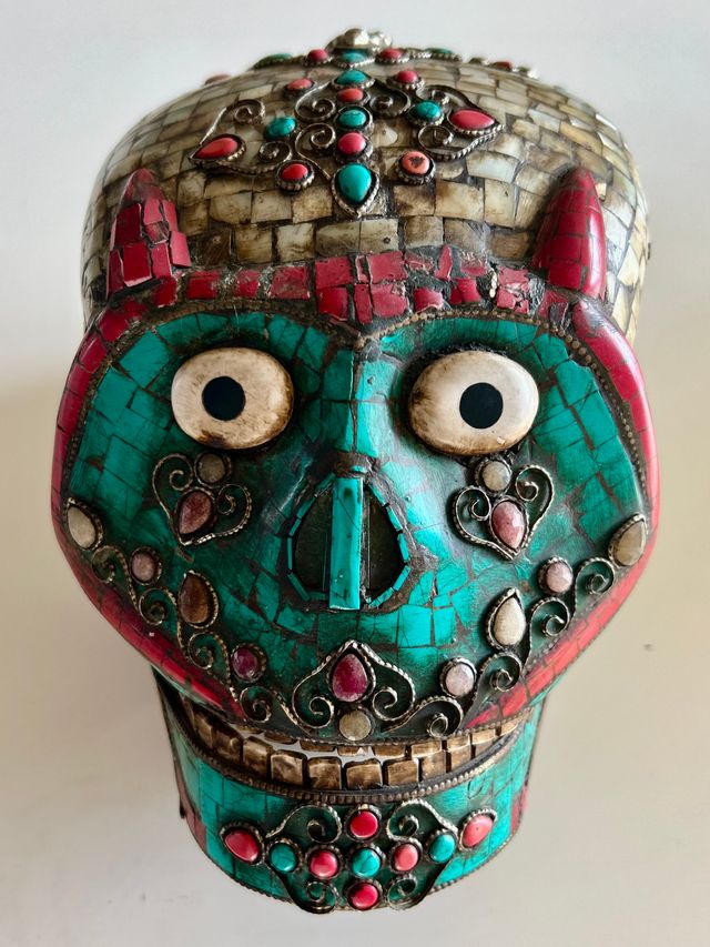 Máscara de Cabeza de Mono Budista Tibetana