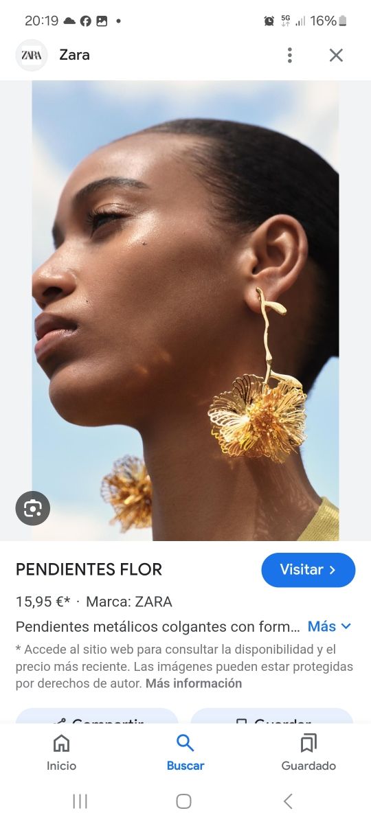 Zara Pendientes grandes dorados