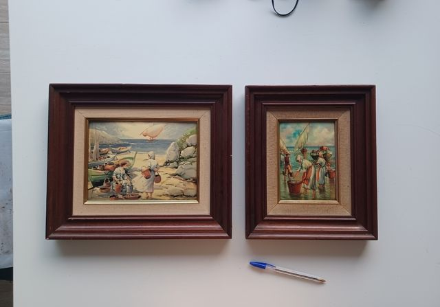 2 cuadros con esmaltes marineros