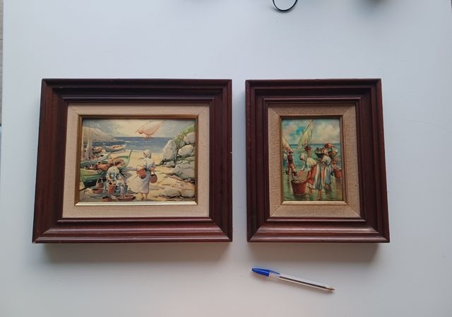 2 cuadros con esmaltes marineros