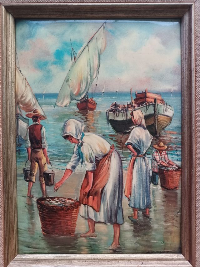 2 cuadros con esmaltes marineros