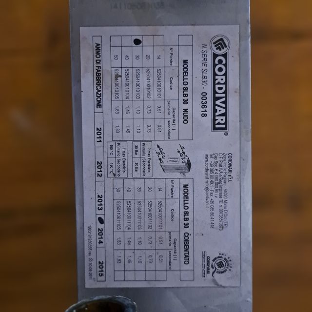 Scambiatore a piastrelle cordivari