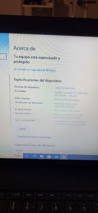Portátil Toshiba Satélite i3-2310M 