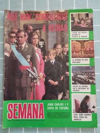 Revista SEMANA reinado Juan Carlos I 6 dic. 1975