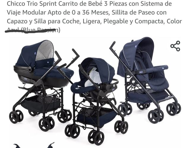 Carrito bebe 3 piezas Chicco 