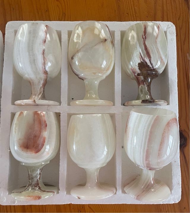 Copas alabastro grandes y antiguas