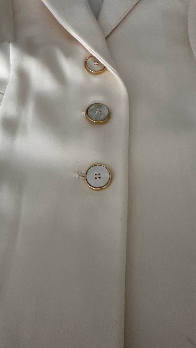 Blazer blanco crudo/ hueso de mujer “Amitié”