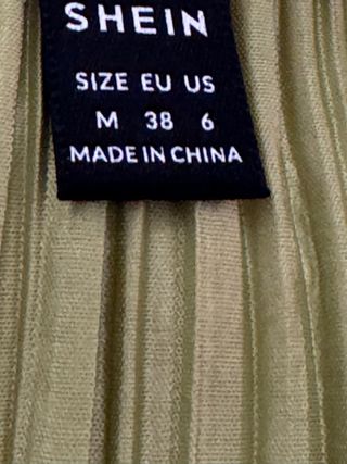 Crop top manga larga verde Shein