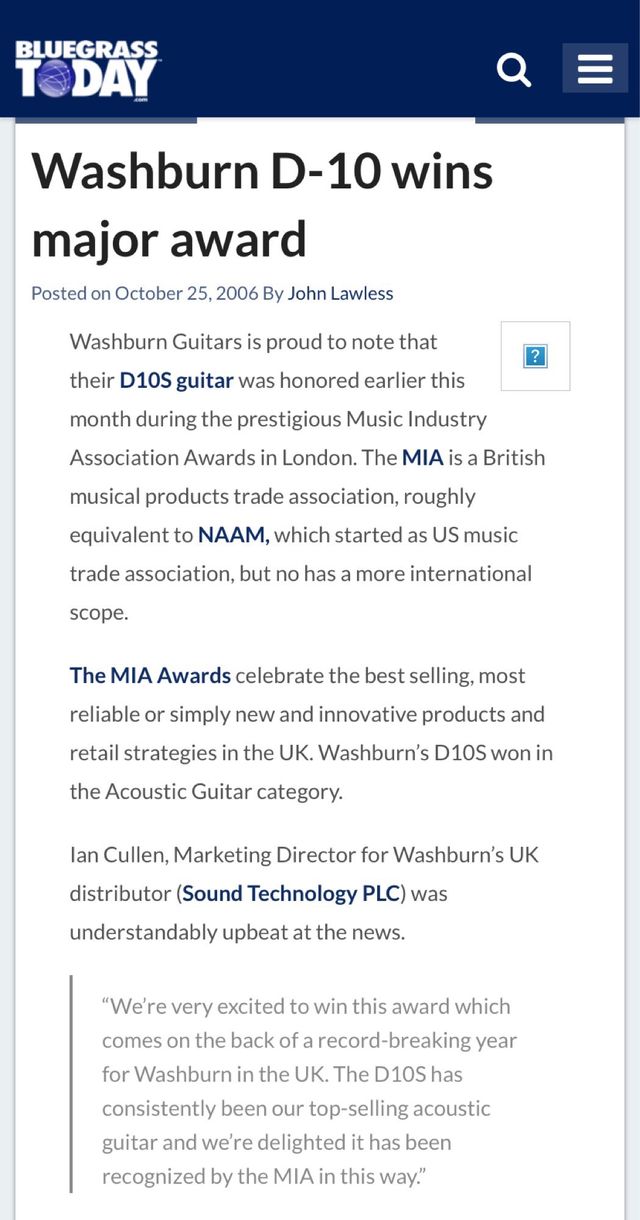 Guitarra electroacústica Washburn D10S