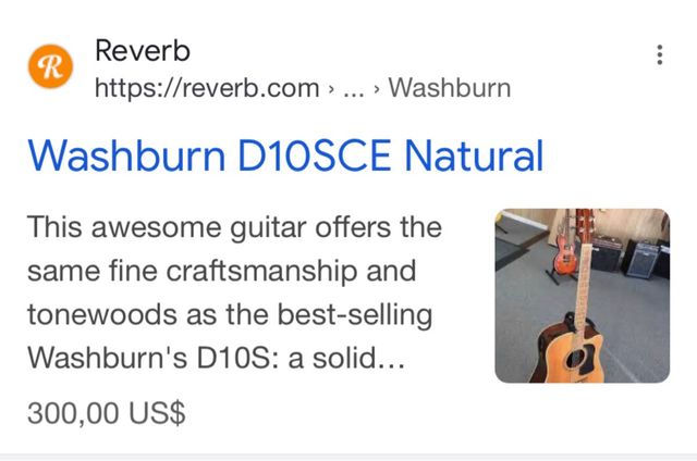 Guitarra electroacústica Washburn D10S