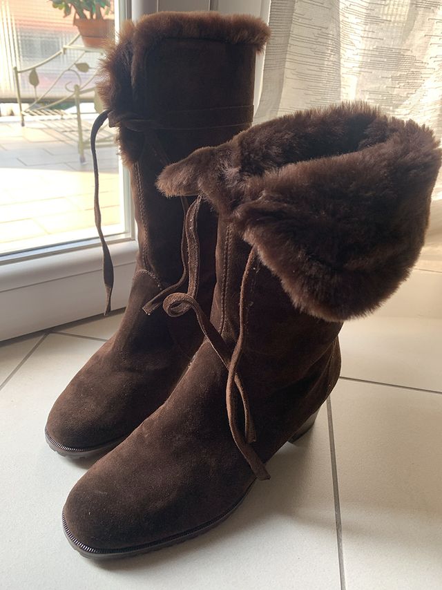 stivaletti camoscio, lapel, lana