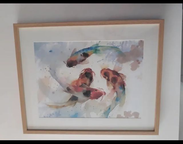 Lámina acuarela peces 40x50cm 