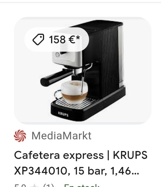 Cafetera espreso krups