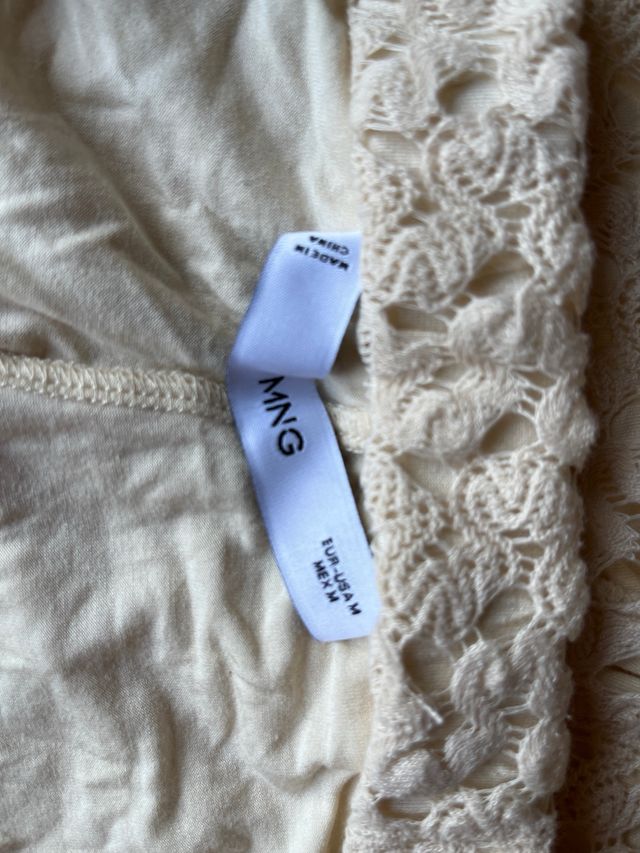 Pantalón encaje Mango