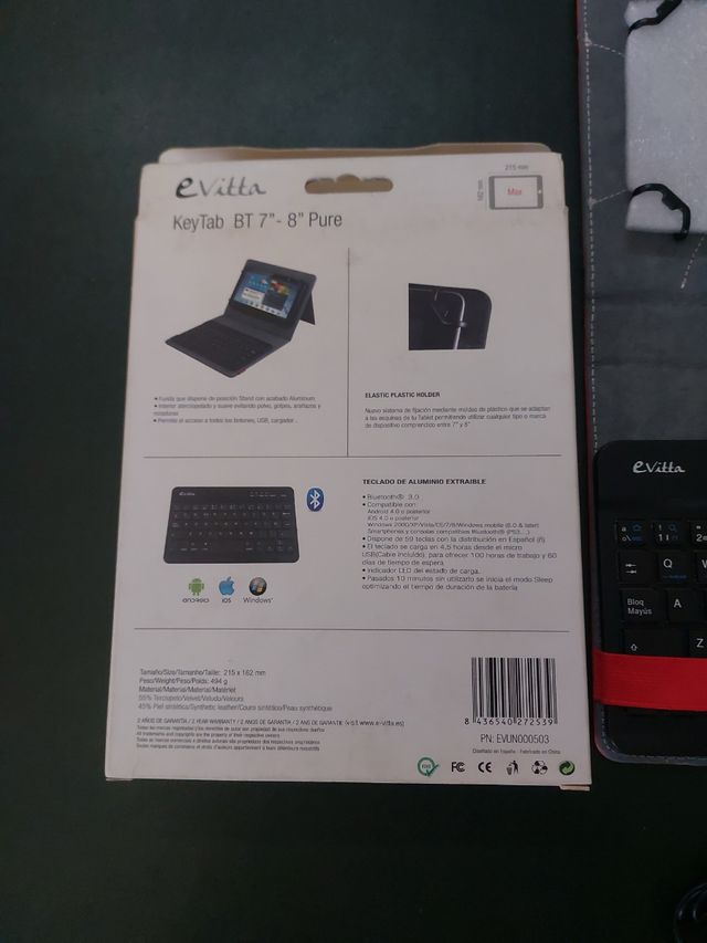 Funda tablet con teclado bluetooth 7"-8"