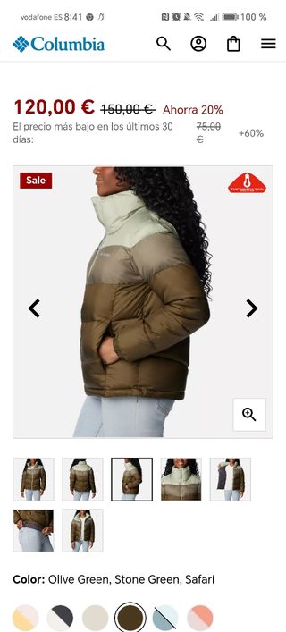 Abrigo Columbia mujer