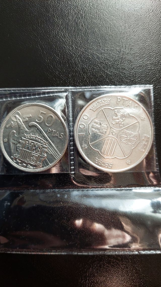 Tira de monedas con ocho valores del año 1971