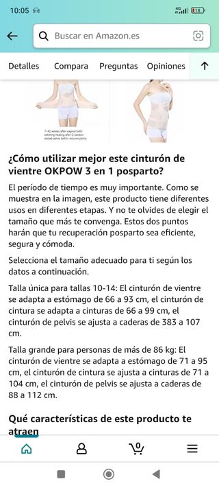 Faja Post cesárea y post parto.