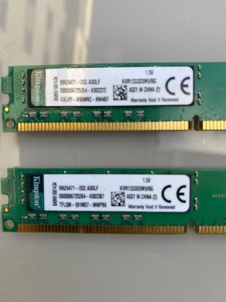 2 Módulos de memoria RAM 8GB DDR3 1333MHz