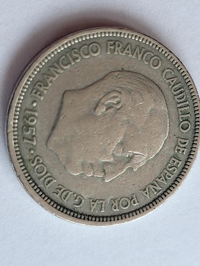 Monedas Franco 5 pesetas 1957