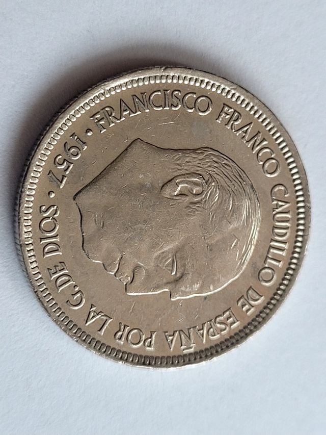 Monedas Franco 5 pesetas 1957