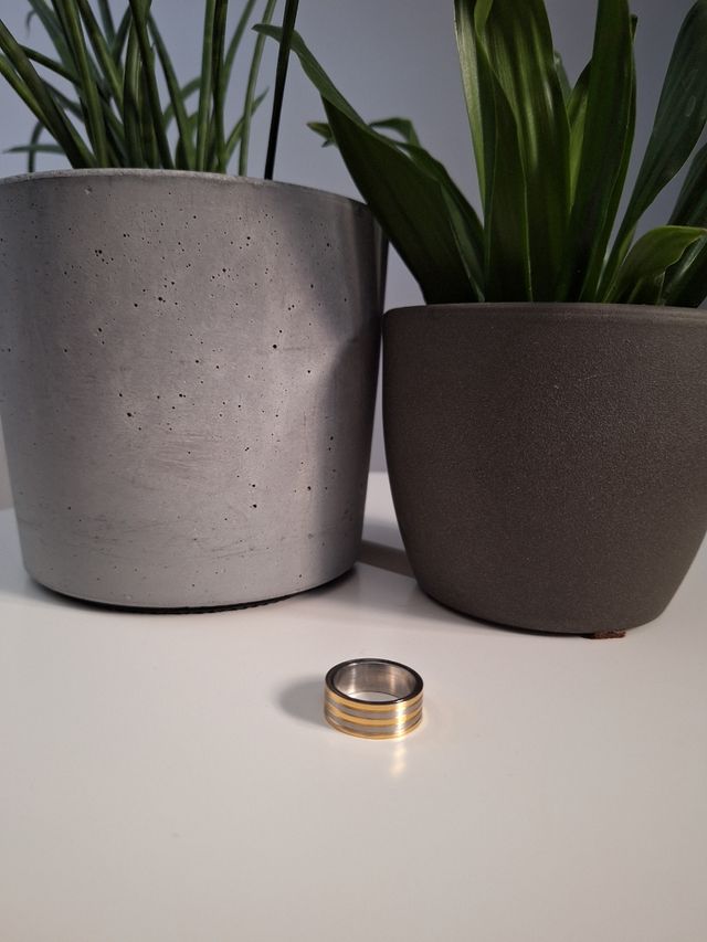 Anillo antiestrés de acero dos colores