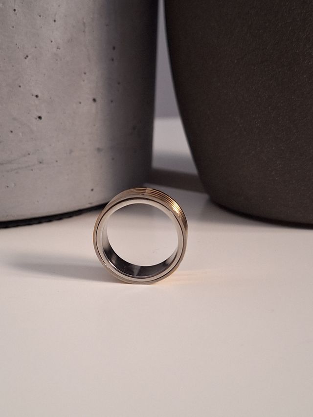 Anillo antiestrés de acero dos colores