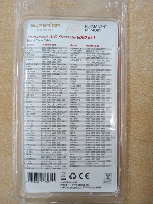 Mando universal aire acondicionado