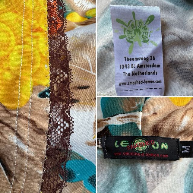 Vestito estivo fantasia, maniche crop in giallo