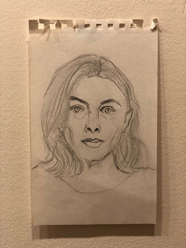 Joan Didion pintura original acrílico Cuadro A4